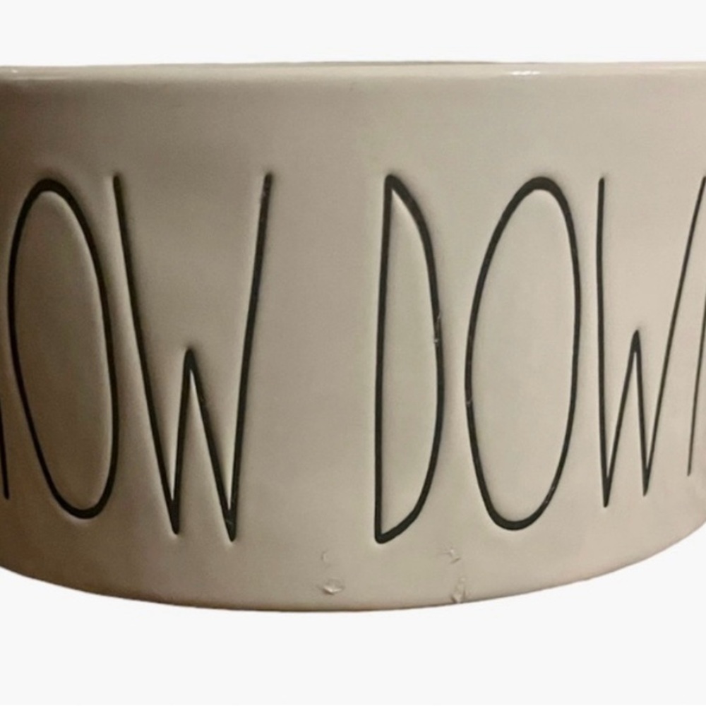 Rae Dunn Cream 'Chow Down' Dog Bowl